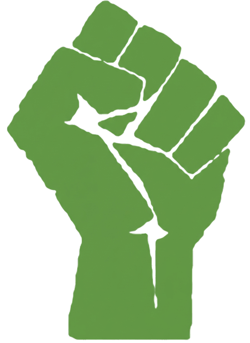 Green protest fist
